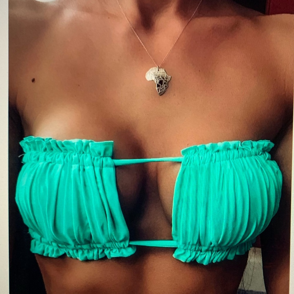 SHEIN ruched bandeau bikini top